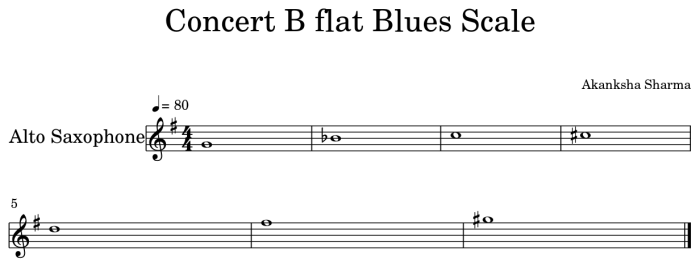 Concert b flat scale alto sax